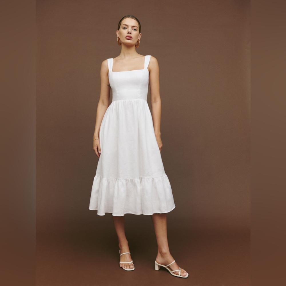 Reformation White Midi Dress